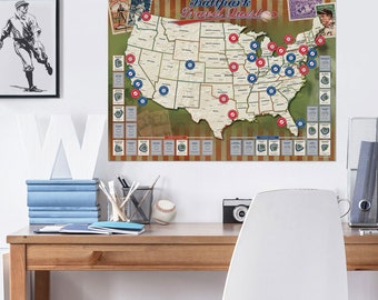 Ballpark Travel Map Scratch-Off Poster