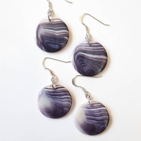 1 pair of Round Wampum jewelry Earrings choose from 3 sizes  *promo photo