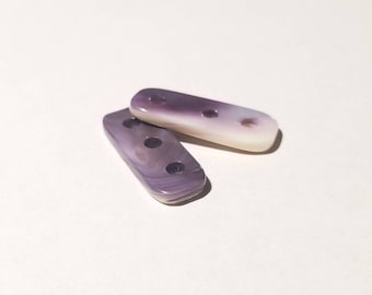 2qty three hole Wampum spacer  (20x7mm) beading & Jewelry design