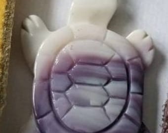 1 Turtle Pendant with buckskin necklace wampum jewelry choice of 5 colors*promo photo