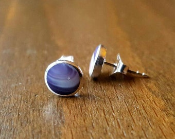 1 pair of 8mm Quality sterling silver Wampum jewelry round Studs *promo photo free shipping