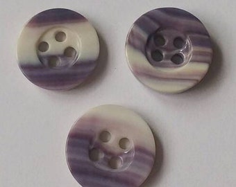 2 Wampum buttons with four holes 1/2inch 12mm