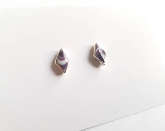 1 pair Wampum diamond Studs Sterling silver*promo photo