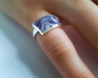 1 fish scale pattern Wampum jewelry sterling silver thin band sizes 5-9 *promo photo