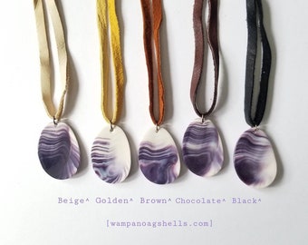 1 Wampum pendant with choose 5 colors of buckskin tie*promo photo