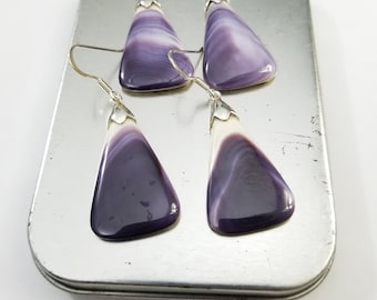 1 pair Triangle drop Wampum jewelry sterling silver Earrings*promo photo