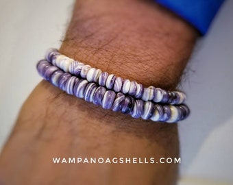 1 Wampum Barrel Bead Bracelet 8mm choose any size