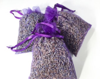 3 Organic Lavender flower Satchels