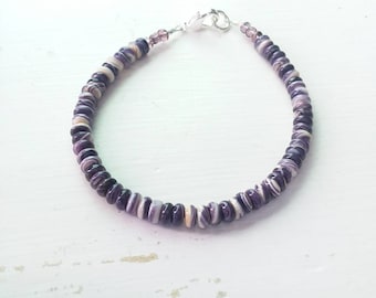 1 All Wampum Bracelet Anklet barrel beads 6mm choose size length