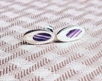 1 pair Quality sterling silver Wampum jewelry pumpkin seed Studs*promo photo