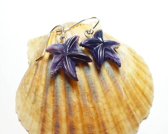 1 pair STARFISH WAMPUM jewelry EARRINGS*promo photo