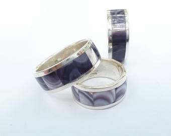 1 FULL BAND WAMPUM sterling silver ring*promo photo