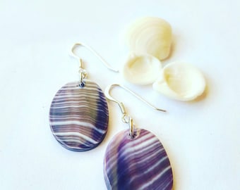 1 pair of Oval medium-large Wampum Earrings jewelry