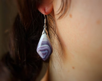 1 pair Diamond drop Wampum jewelry with sterling silver Earrings*promo photo