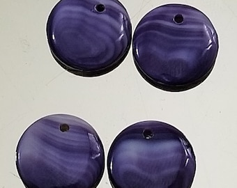 2 Top Drilled Wampum disc *promo photo colors may vary