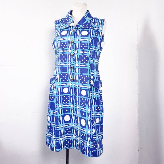 Vintage 70's Dress Mod Scooter Shirtwaist A-line … - image 4