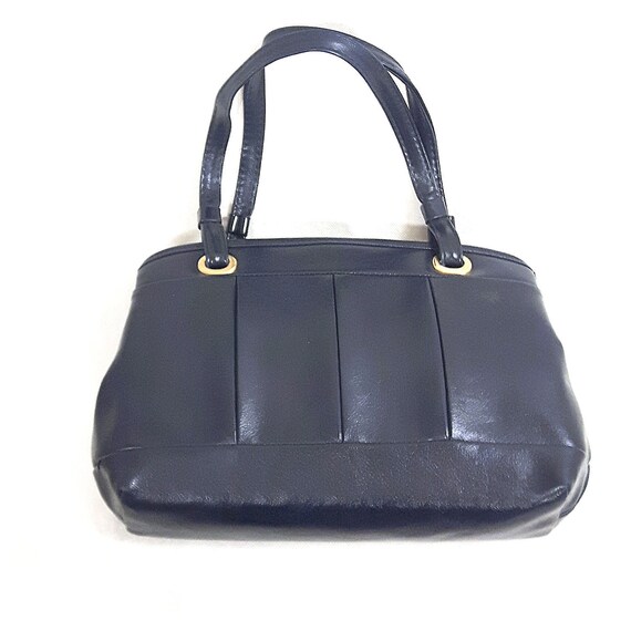 Vintage 70's Bag Purse Handbag Blue Navy Faux Lea… - image 2