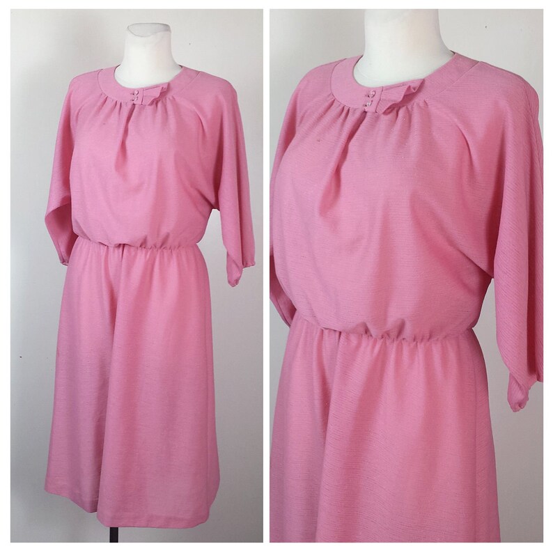 pink batwing dress