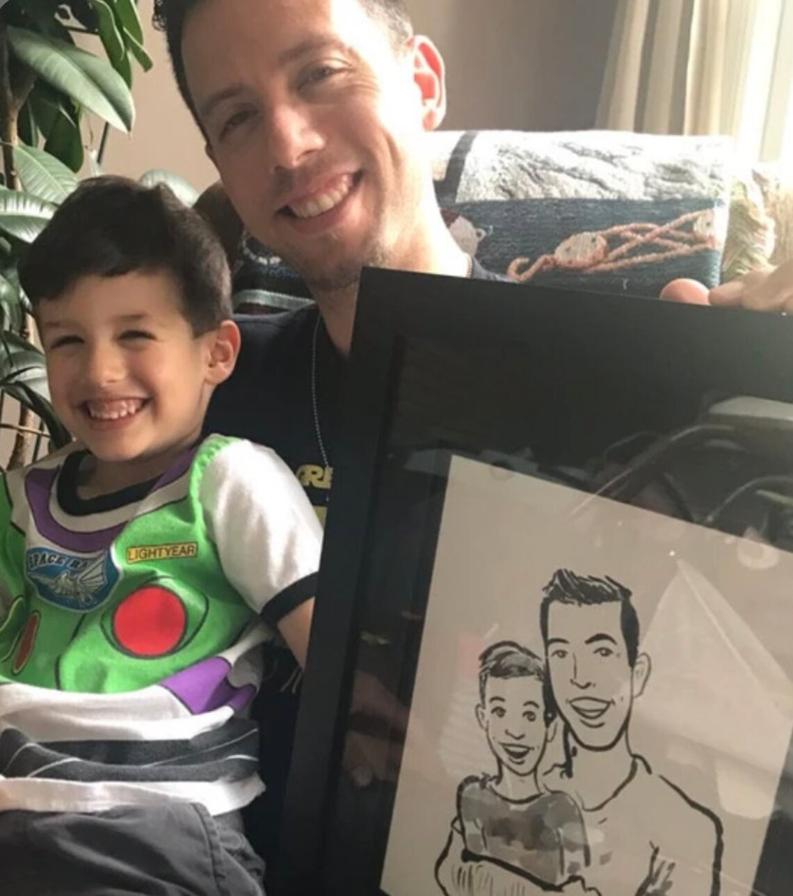 Dad and Kid Ink Drawing by Jarrett J. Krosoczka - Etsy