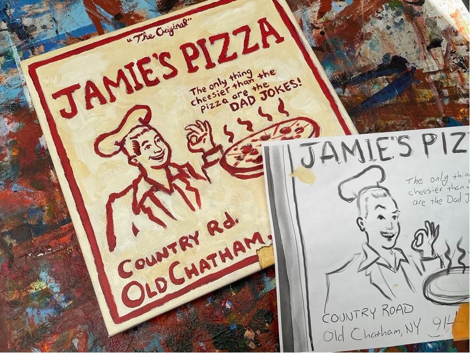 Pizza Box Painted Portraitcommission Art Inspired by Your 