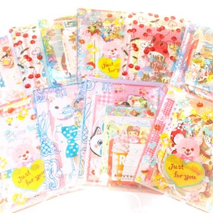 110pcs Kawaii stationery grab bag Kawaii sticker flakes Kawaii Japanese brand memos Cute stationery Journal Mail art Penpal craft supplies