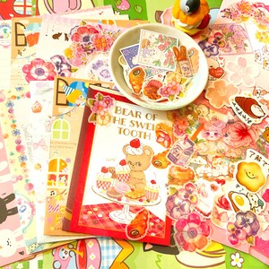 100pcs Kawaii stationery grab bag,Japanese letter sets, Cute stationery,Cute letter sets,Kawaii flake stickers, Sticker grab bags
