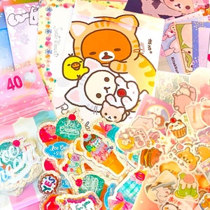 127pcs kawaii grab bag,Japanese letter sets,Japanese kawaii memo sheets,Kawaii sticker flakes,Cute stationery,Ice cream sticker flake sack