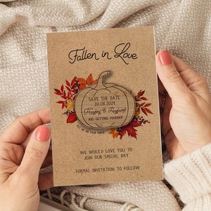 Wooden Magnet Save the Date, Magnet Save the Date, Pumpkin Save The Date, Hallowen Save the Date, Rustic Save the date, Pumpkin01