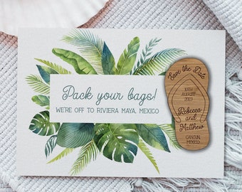 Wooden Magnet Save the Date, Magnet Save the Date, Wooden Save the Date, Flipflop Save the Date, Abroad Wedding, Beach Wedding, Flipflop 02