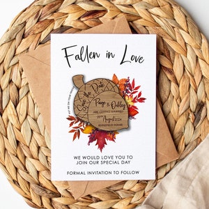 Wooden Magnet Save the Date, Magnet Save the Date, Wooden Save the Date, Acorn Save The Date, Autumn Save the date, Acorn05