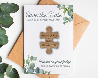 Save the Date Magnet, Save The Date Magnet with Cards, Personalised Save the Date, Wooden Heart Save The Dates, Puzzle Save The Date 03
