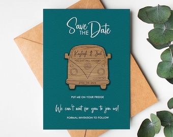 Wooden Magnet Save the Date, Save the Date Magnet, Camper Save The Date, Personalised Save the Date, VW Camper Save the Date, VW Camper12