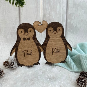 Personalised Christmas Bauble | Penguin Bauble | Couples Christmas Bauble | Penguin Christmas Bauble | Penguin Christmas Decoration