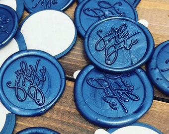 Handmade Save The Date Wax Seal Stickers: Peel and Stick, 25mm