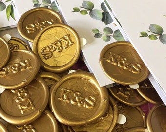 Initial Wax Seal Stamp: Self Adhesive Wedding Seals, Personalized
