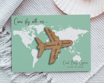 Save the Date Magnet, Wooden Magnet Save the Date, Plane Save the Date, Wooden Save The Dates, Destination Save The Date, Plane04