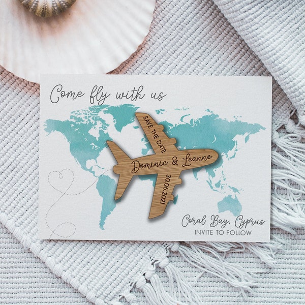 Save the Date Magnet, Wooden Magnet Save the Date, Plane Save the Date, Wooden Save The Dates, Destination Save The Date, Plane01