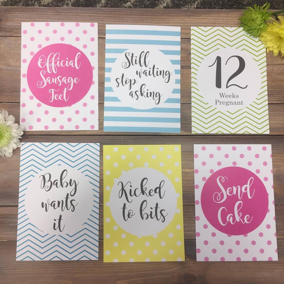 Pregnancy Milestone Cards Fun Pregnancy Milestone Cards Etsy