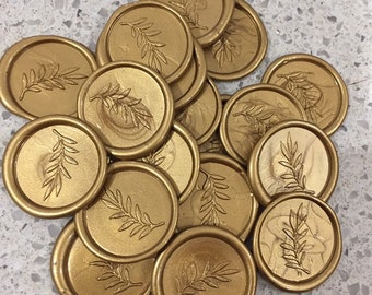 Handmade Olive Leaf Wax Seal Stickers: Wedding Invitations, Save The Dates
