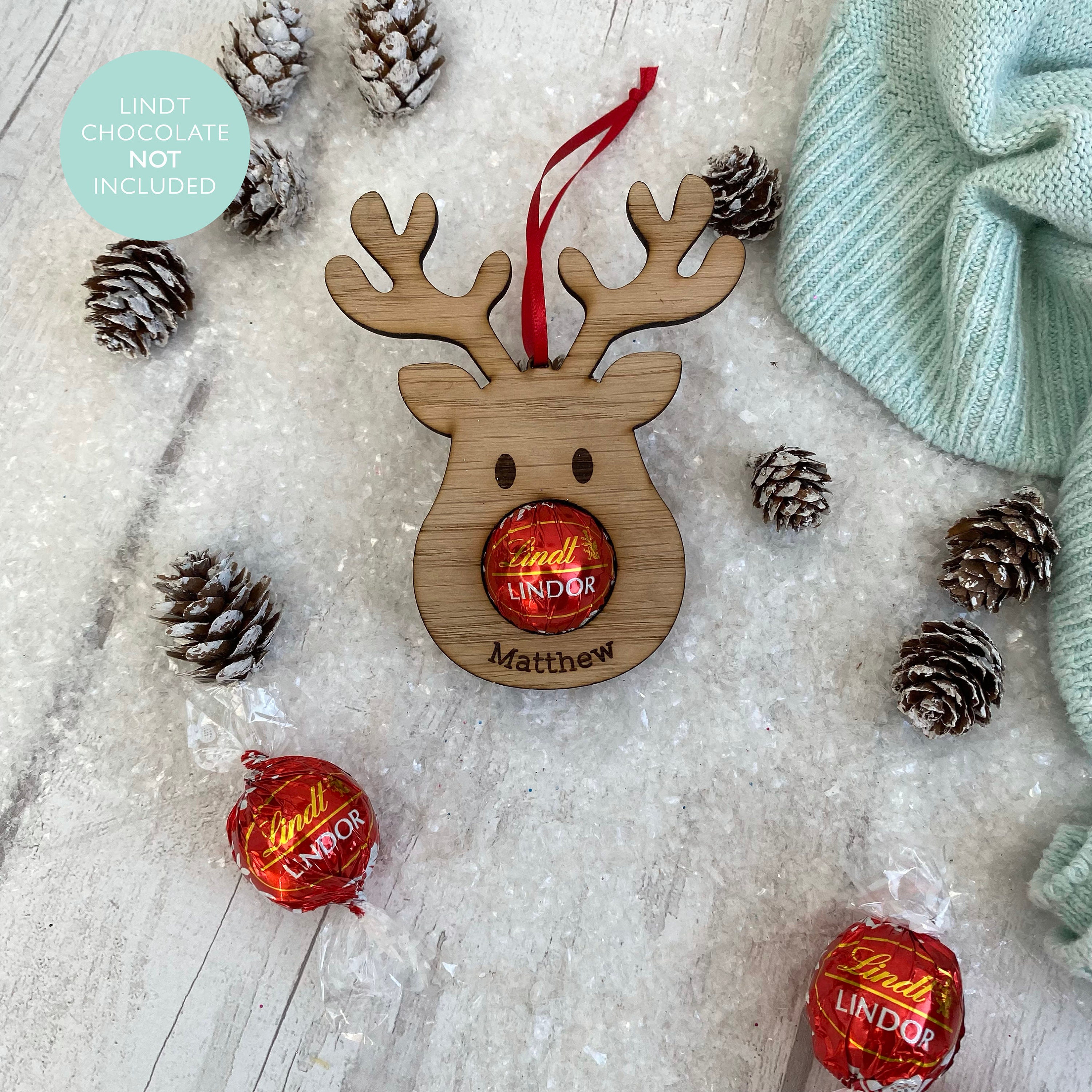 Rudolph Lindt Chocolate Bauble Lindt Chocolate Holder Etsy UK