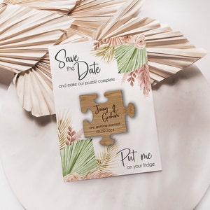 Save the Date Magnet, Save The Date Magnet with Cards, Personalised Save the Date, Wooden Heart Save The Dates, Puzzle Save The Date 16