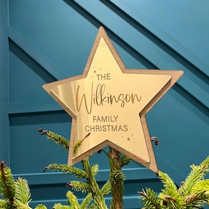 Christmas Tree Topper | Star Christmas Tree Topper | Personalised Christmas Tree Topper | Christmas Tree Star | Silver Star | Rose Gold Star