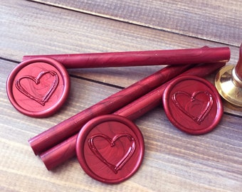 Heart Wax Seal Stamp | Self Adhesive Wax Seal | Wax Seal | Peel n Stick Wax Seal | Wedding Wax Seal | Save The Dates | Leaf Wax Seal