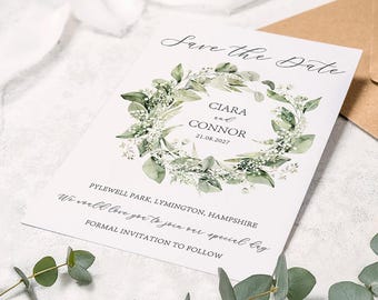 Save the Date Karte: Hochzeitskarte im Grünen