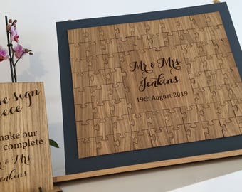 Puzzle Guestbook | Wooden Puzzle Guestbook | Wedding Guestbook | Alternative Guest Book | Jigsaw Guestbook