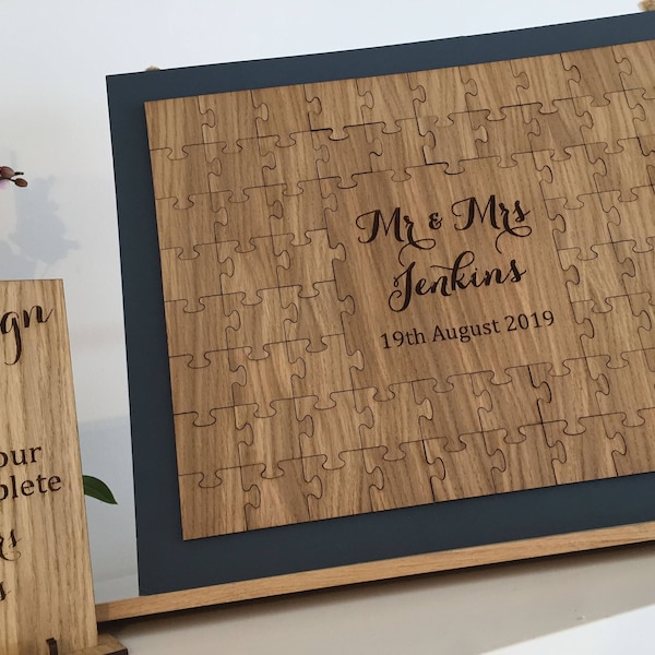 Puzzle Guestbook | Wooden Puzzle Guestbook | Wedding Guestbook | Alternative Guest Book | Jigsaw Guestbook