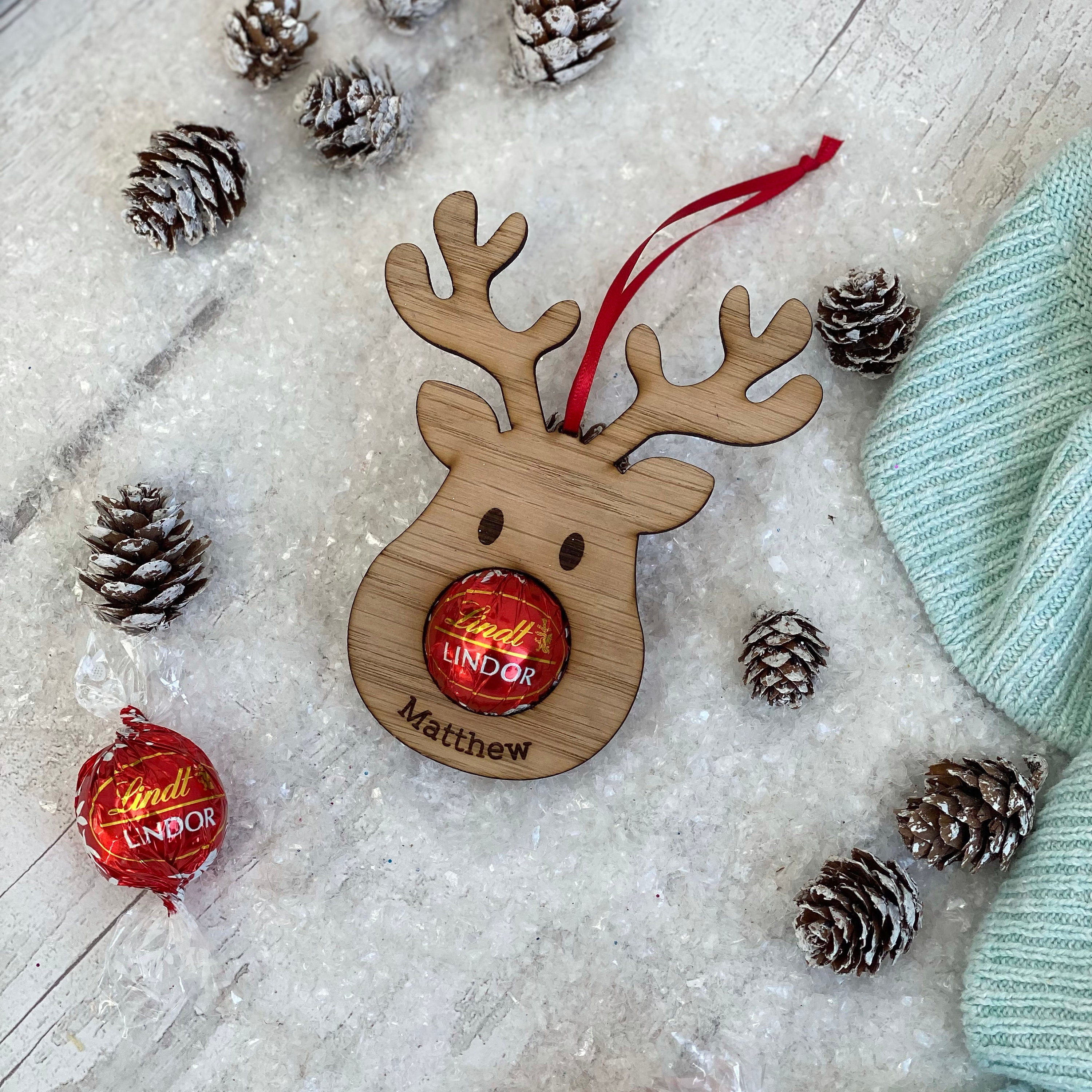 Rudolph Lindt Chocolate Bauble Lindt Chocolate Holder Etsy UK