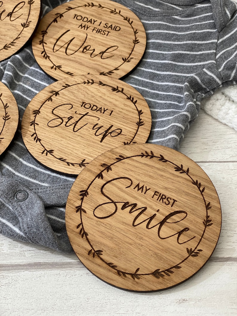 Baby Shower Gift Baby Photo Prop Baby Monthly Milestones Baby Milestones Baby Development Milestones Wooden Baby Milestones