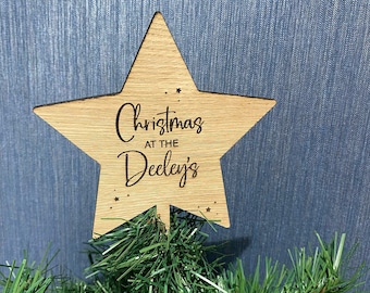 Christmas Tree Topper | Star Christmas Tree Topper | Personalised Christmas Tree Topper | Christmas Tree Star | Silver Star | Rose Gold Star