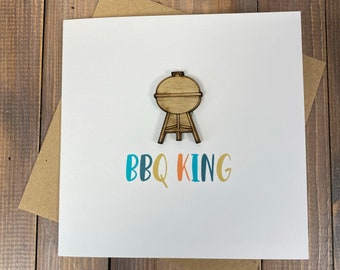 Tarjeta BBQ King / Tarjeta divertida del día del padre / Tarjeta de cumpleaños divertida / Tarjeta de papá / Tarjeta BBQ King Día del padre / Tarjeta linda del día del padre